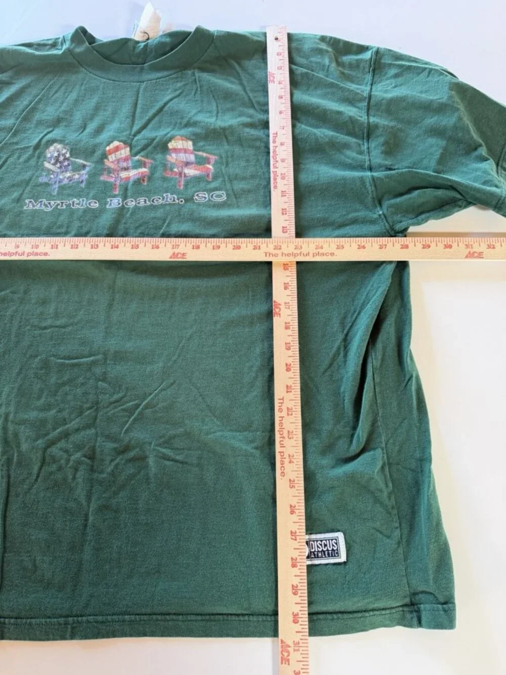 Vintage Y2K  Discus Myrtle Beach South Carolina green adirondacks tshirt 3XL